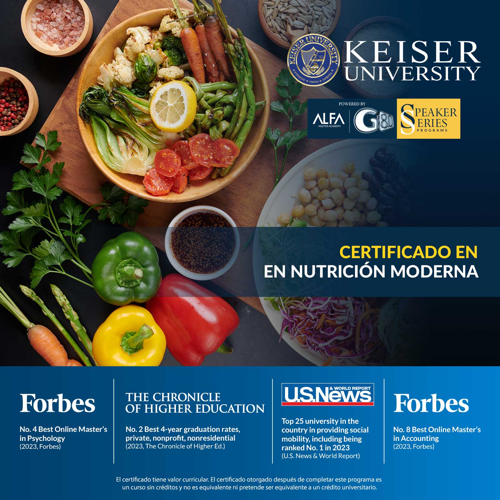 Certificado en Nutrición Moderna